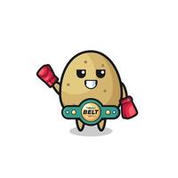 potato boxer mascot character vector