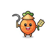 carrot Asian farmer holding paddy vector