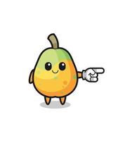 papaya mascot with pointing right gesture vector