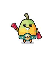 papaya boxer mascot character vector