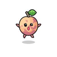 pluot fruit character is jumping gesture vector