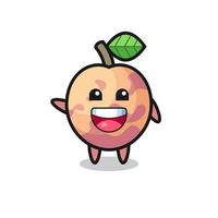 feliz personaje de mascota linda fruta pluot vector