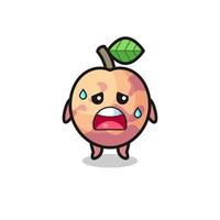 the fatigue cartoon of pluot fruit vector