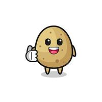 potato mascot doing thumbs up gesture vector