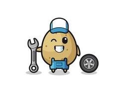 the potato character as a mechanic mascot vector