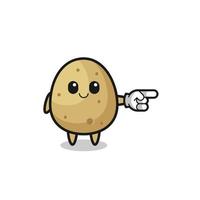 potato mascot with pointing right gesture vector