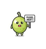 cute olive hold the please help banner vector