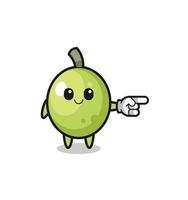 olive mascot with pointing right gesture vector