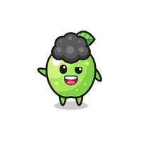 green apple character as the afro boy vector