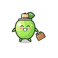 green apple herbalist character searching a herbal vector