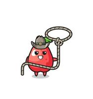 the water apple cowboy with lasso rope vector