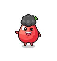 personaje de manzana de agua como el chico afro vector