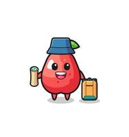 water apple mascot character as hiker vector