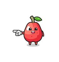 water apple cartoon with pointing left gesture vector