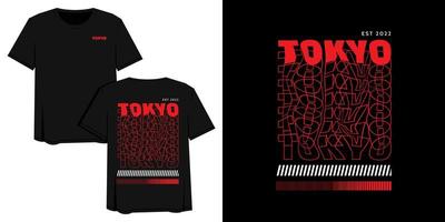 Ilustración de vector de diseño gráfico streetwear rojo y blanco de tokio japón