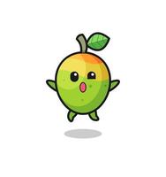 mango character is jumping gesture vector