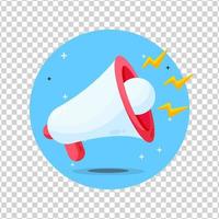 Megaphone to shout product promotion announcements on transparent background vector