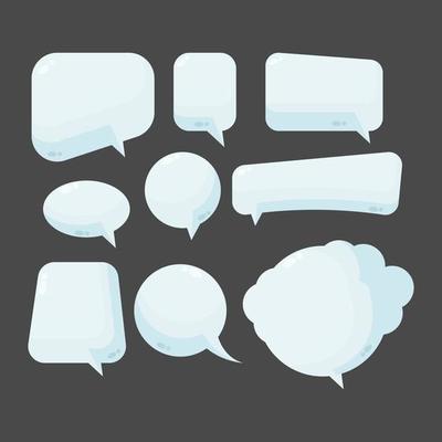 Set of speech bubble boxes for dialogue