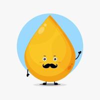 Cute golden liquid character with mustache vector