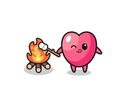 heart symbol character is burning marshmallow vector