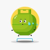 Cute lpg cylinder character running competition vector