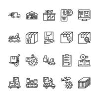 Set of Logistic outline icon Style vector