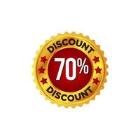 Discount badge on golden and red colour vector