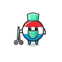 surgeon luxembourg mascot character vector