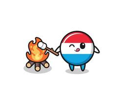 luxembourg character is burning marshmallow vector