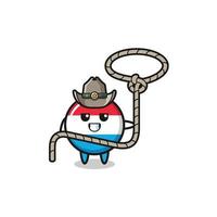 the luxembourg cowboy with lasso rope vector