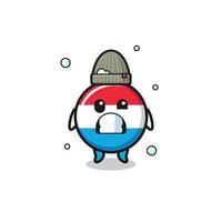 cute cartoon luxembourg with shivering expression vector