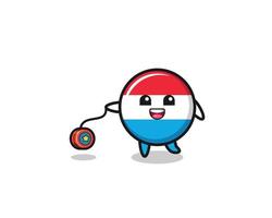 cartoon of cute luxembourg playing a yoyo vector