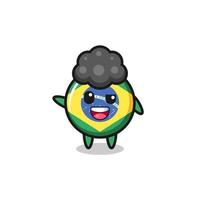 personaje de la bandera de brasil como el chico afro vector