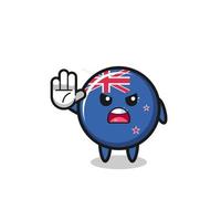 new zealand character doing stop gesture vector