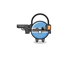 illustration of botswana flag cartoon doing shooting range vector