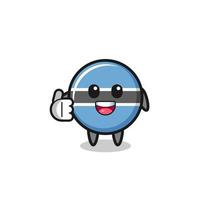 botswana flag mascot doing thumbs up gesture vector