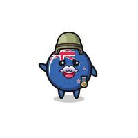 cute new zealand as veteran cartoon vector