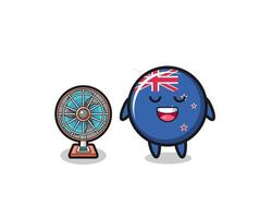 cute new zealand is standing in front of the fan vector