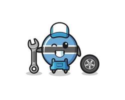 the botswana flag character as a mechanic mascot vector