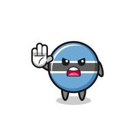 botswana flag character doing stop gesture vector