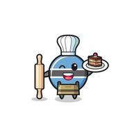 botswana flag as pastry chef mascot hold rolling pin vector