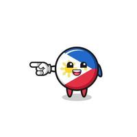 philippines flag cartoon with pointing left gesture vector