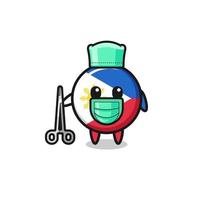 cirujano filipinas bandera mascota personaje vector