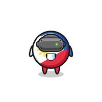 cute philippines flag using VR headset vector