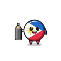 the cute philippines flag as a graffiti bomber vector