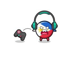 philippines flag gamer mascot is angry vector