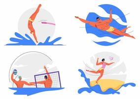 beach volleyball , water polo, swimming, diving, water sport, sport that competes vector