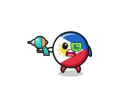 cute philippines flag holding a future gun vector