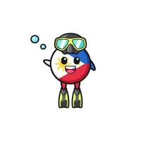the philippines flag diver cartoon character