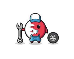 the bahrain flag character as a mechanic mascot vector